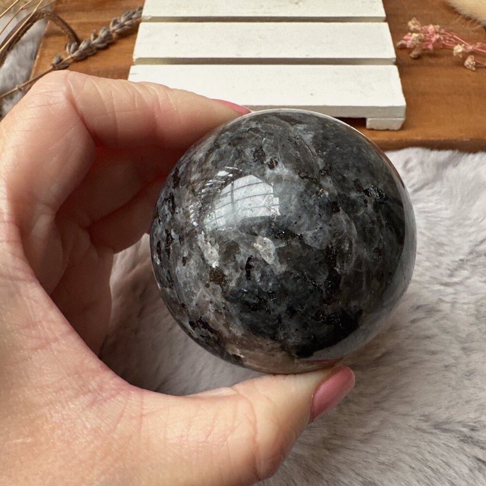 Beautiful Larvikite Sphere - Picture 8 of 10